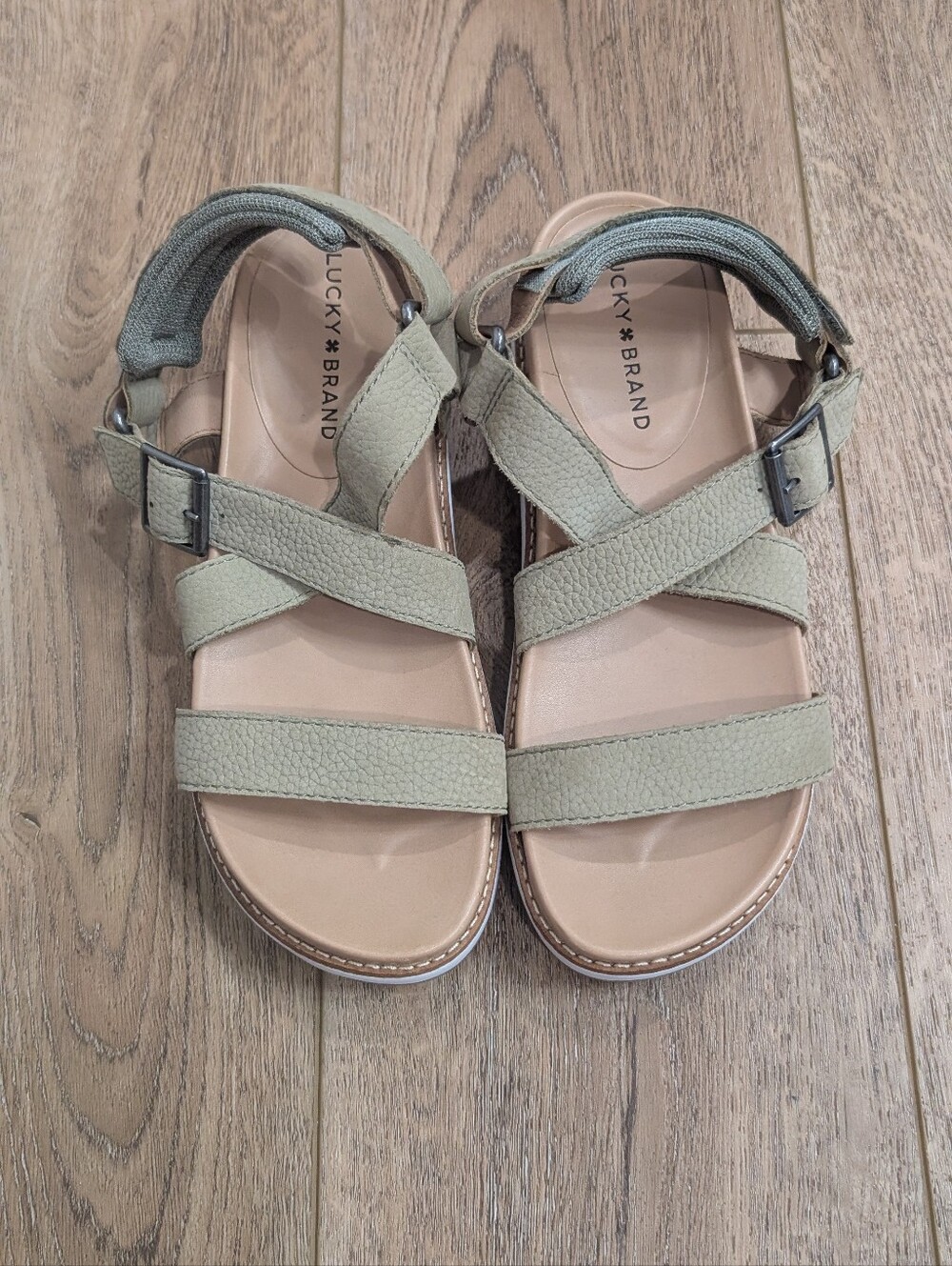 Lucky Brand Women's Sage Green Strappy Sandals